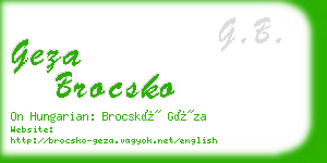 geza brocsko business card